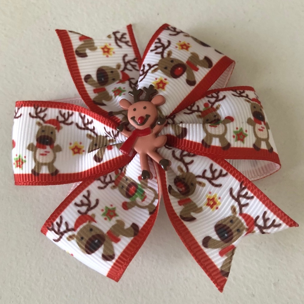 🌸3/$9🌸 Handmade Reindeer Hairbow